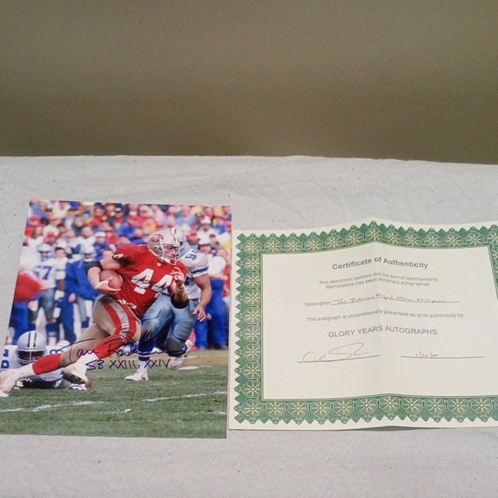 Autographed Football Photo with Certificate